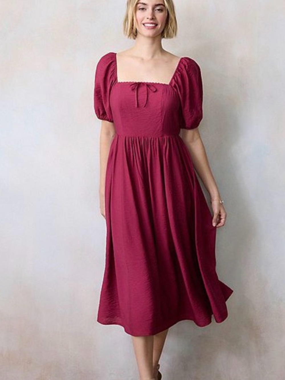 NWOT LC Lauren Conrad Puff Sleeve A-Line Maxi Dress